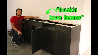 bar build base cabinet install LasGoo Laser level [upl. by Iren]