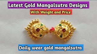 gold Mangalsutra designs with weight and pricegold Mangalsutra vati saijewellerssj16 [upl. by Oneladgam]