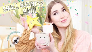 SMALL BUSINESS HAUL  handmade candles crochet amp pottery [upl. by Daisey400]