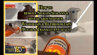 How to Seal Bathroom WashBasin amp Bathtub Faucet Taps using Silicone Sealant Clear amp Translucent [upl. by Gaylene10]