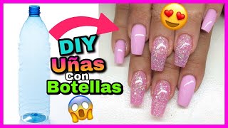 UÑAS POSTIZAS CON BOTELLAS DE PLASTICO RECICLADAS  NatyGloss [upl. by Creamer]