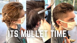 How to Cut a Mullet  mens haircutting tutorial unisex hair before and after [upl. by Race]