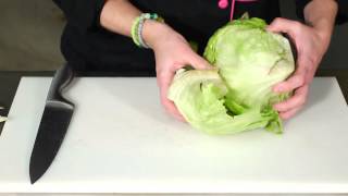 How to Cut Iceberg Lettuce for a Salad  Salad Recipes [upl. by Zined]