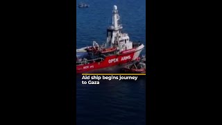 Aid ship to Gaza leaves Cyrus port with 200 tonnes of food  AJshorts [upl. by Alsi144]