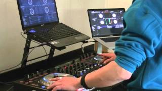 How to Pioneer DDJSZ running 8 decks of serato from 2 computers dual midi control [upl. by Dominga]