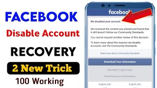 We Disabled Your Account FacebookFacebook Account Disabled Ho Gaya To Kya Kare [upl. by Cornela]