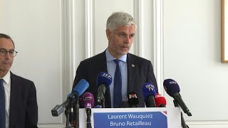 Laurent Wauquiez présente le quotpacte législatifquot de la Droite républicaine  AFP Extrait [upl. by Sila409]