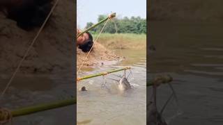 Unique Hook Fishing In River fishingtechnique hookfishtrap fishingmethod bestfishing fishing [upl. by Junius]