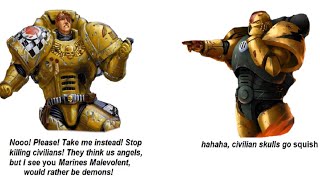 virgin Lamenters vs CHAD Marines Malevolent  Warhammer 40k meme dub [upl. by Atteuqaj]