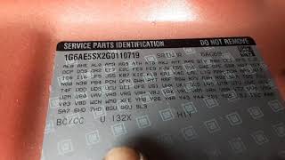 Cadillac ATS Paint Code and Options Tag Location 2014 and up [upl. by Lalaj656]