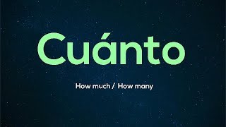 Spanish vocabulary  How to use Cuánto and When [upl. by Ave]