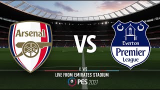 Arsenal vs Everton PES Gameplay Premier League [upl. by Iderf]