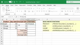 Basic Math Excel Functions ENG  Using Productivity Tools  Empowerment Technologies [upl. by Jovia]