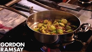 Gordon Ramsays Brussels Sprouts With Pancetta amp Chestnuts [upl. by Vassell]