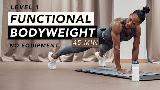 HOME WORKOUT  FUNCTIONAL BODYWEIGHT TRAINING LEVEL 1  REBECCA BARTHEL [upl. by Anerehs]