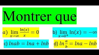 Fonction logarithme népérien  dérivée et limites  Démonstration   Terminale [upl. by Cavill824]