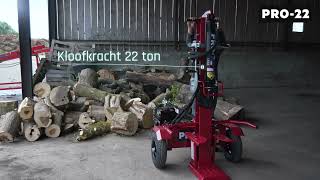 PRO22 LS22  Benzine houtklover  kloofmachine  22 ton drukkracht  verticaal  staand [upl. by Nossila]