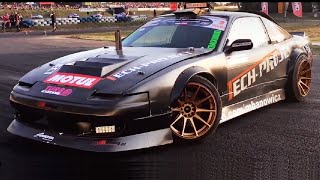 Nissan 200SX S13 drifting  700hp 2JZ antilag [upl. by Aivatan522]