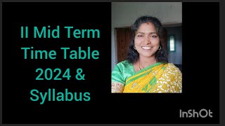 IInd Mid Term Time table amp syllabusCJ Grammar School [upl. by Nafri546]