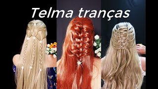 Penteado muito fácil penteados com trança trança embutida  Telma tranças [upl. by Haldane]