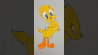 Tweety Bird Drawing  How to Draw cute tweety bird  Cartoon ytshorts tweetybird [upl. by Annam]