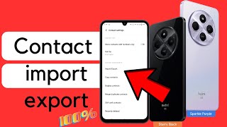 Redmi A4 Me Contact show kaise karenHow To Show Sim Card Contact In Redmi A4Contact import export [upl. by Burgener640]