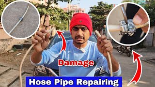 How To Repair Damage Hose Pipe At Home  Damage hose pipe review  nitto rai [upl. by Wiskind]