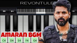 Amaran Mass BGM  Easy Piano Tutorial  Sivakarthikeyan  GV Prakash [upl. by Eirrol]