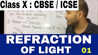 Refraction of Light Class X  CBSE  ICSE  Bending of Light  Bending in Glass Slab And Prism [upl. by Eednim]