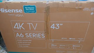 HISENSE 43quot A6 SERIES 4K SMART TV UNBOXING [upl. by Glennon]