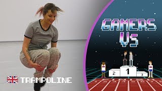 Gamers Trampolining Challenge with Olympic Medallist Bryony Page  Gamers Vs [upl. by Arraeis]