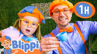 Blippi and Layla Have Tea Time at Mochas amp Minis  1 HOUR OF BLIPPI TOYS [upl. by Christabel759]