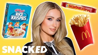 Paris Hilton Breaks Down Her Favorite Snacks  Snacked [upl. by Aramad]