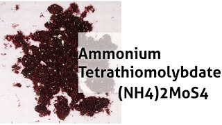 Ammonium Tetrathiomolybdate  Preparation [upl. by Nnelg]