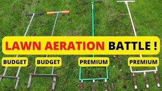 Testing 4 BEST Manual Lawn Aerator Tools [upl. by Anitsim]