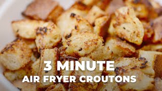 Air Fryer Croutons  Make croutons in your air fryer in less than 3 minutes  Hangry Woman Shorts [upl. by Aramoix]