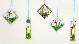 Fused Glass XL Wafer Flowers Suncatcher Project [upl. by Adnilem741]