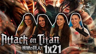 Attack on Titan 1x21 From You 2000 Years Ago REACTION [upl. by Crean]