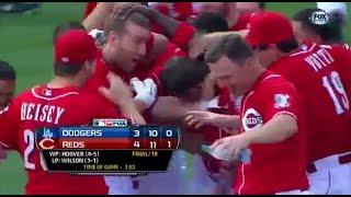 Todd Frazier walkoff hit on FOX Saturday Baseball 9713 Dodgers at Cincinnati Reds full game [upl. by Devaney723]