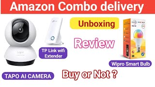 Tapo AI cctv camera TP Link wifi extender Wipro smart bulb full unboxing review amazonflipkart offer [upl. by Ayikin]