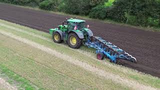 4K John Deere 6215R And Lemken  Ploughing  Full Length [upl. by Suirauqed]