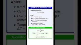 Internal Energy change for Monoatomic and Diatomic Gas thermodynamics [upl. by Farnham]