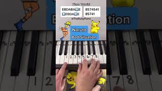 Naruto Bad Situation Piano Easy Tutorial Shorts Pianotutorial Naruto [upl. by Siravaj]