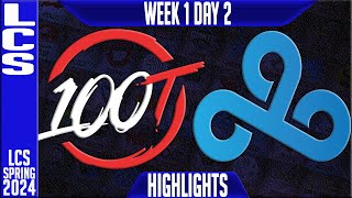 100 vs C9 Highlights  LCS Spring 2024 Week 1 Day 2  100 Thieves vs Cloud9 [upl. by Leffert]