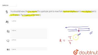 In a sinusoidal wave the time required for a particular point to move from maximum [upl. by Philo853]