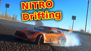 Drifting Mercedes AMG NITRO Powered RC Car [upl. by Longley]