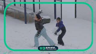 An actual snow day Pa kids enjoying 1st measurable snow in nearly 2 years [upl. by Baten]