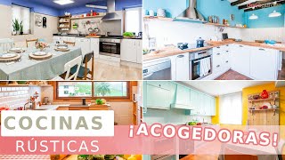 4 IDEAS de COCINAS RÚSTICAS ¡Modelos de cocinas estilo rústico  Decogarden [upl. by Nadean419]