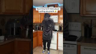 Next time hell think about pulling any prank 🤣 shorts prank reaction [upl. by Siuqaj802]