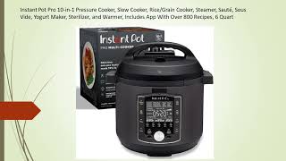 Instant Pot Pro 10in1 Pressure Cooker Slow Cooker RiceGrain Cooker Steamer and more [upl. by Adora]